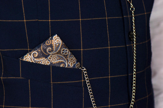 Mouchoir de poche costume Chuck Bass en soie florale – mariage élégant - Roaring 20s Paris