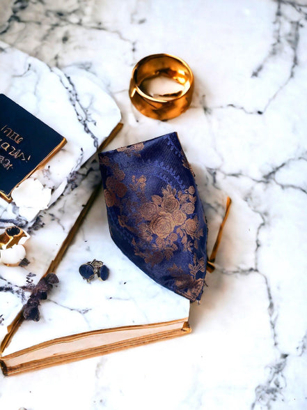 Mouchoir de poche costume en soie bleu Gemi – idée cadeau élégant - Roaring 20s Paris