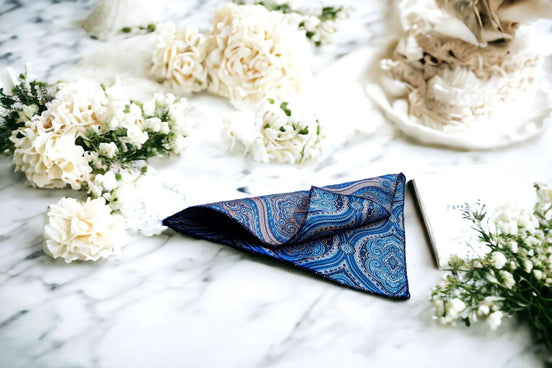 Mouchoir de poche costume, pochette veste soie fleuri Calypso, cadeau - Roaring 20s Paris