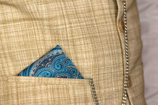 Mouchoir de poche costume, pochette veste soie fleuri Calypso, cadeau - Roaring 20s Paris