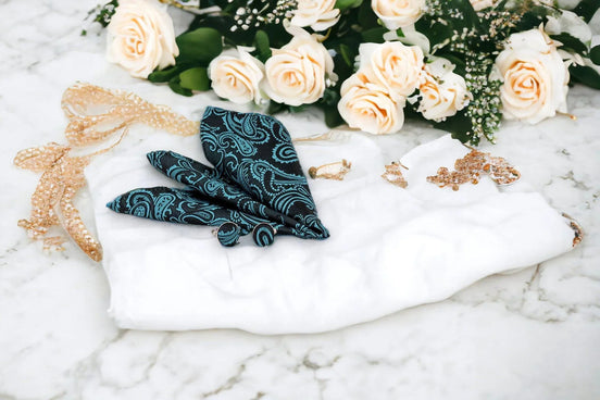 Mouchoir poche costume, pochette veste soie Ptah, accessoire mariage - Roaring 20s Paris