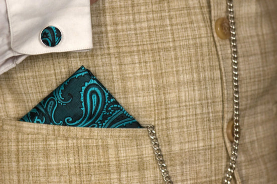 Mouchoir poche costume, pochette veste soie Ptah, accessoire mariage - Roaring 20s Paris