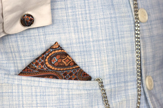 Mouchoir poche costume, pochette veste soie Risos, accessoire mariage - Roaring 20s Paris
