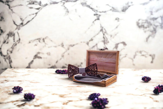 Nœud papillon soie Le Sylvestre – gris bois élégant mariage chic - Roaring 20s Paris