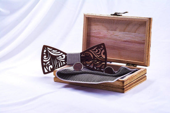 Nœud papillon soie Le Sylvestre – gris bois élégant mariage chic - Roaring 20s Paris