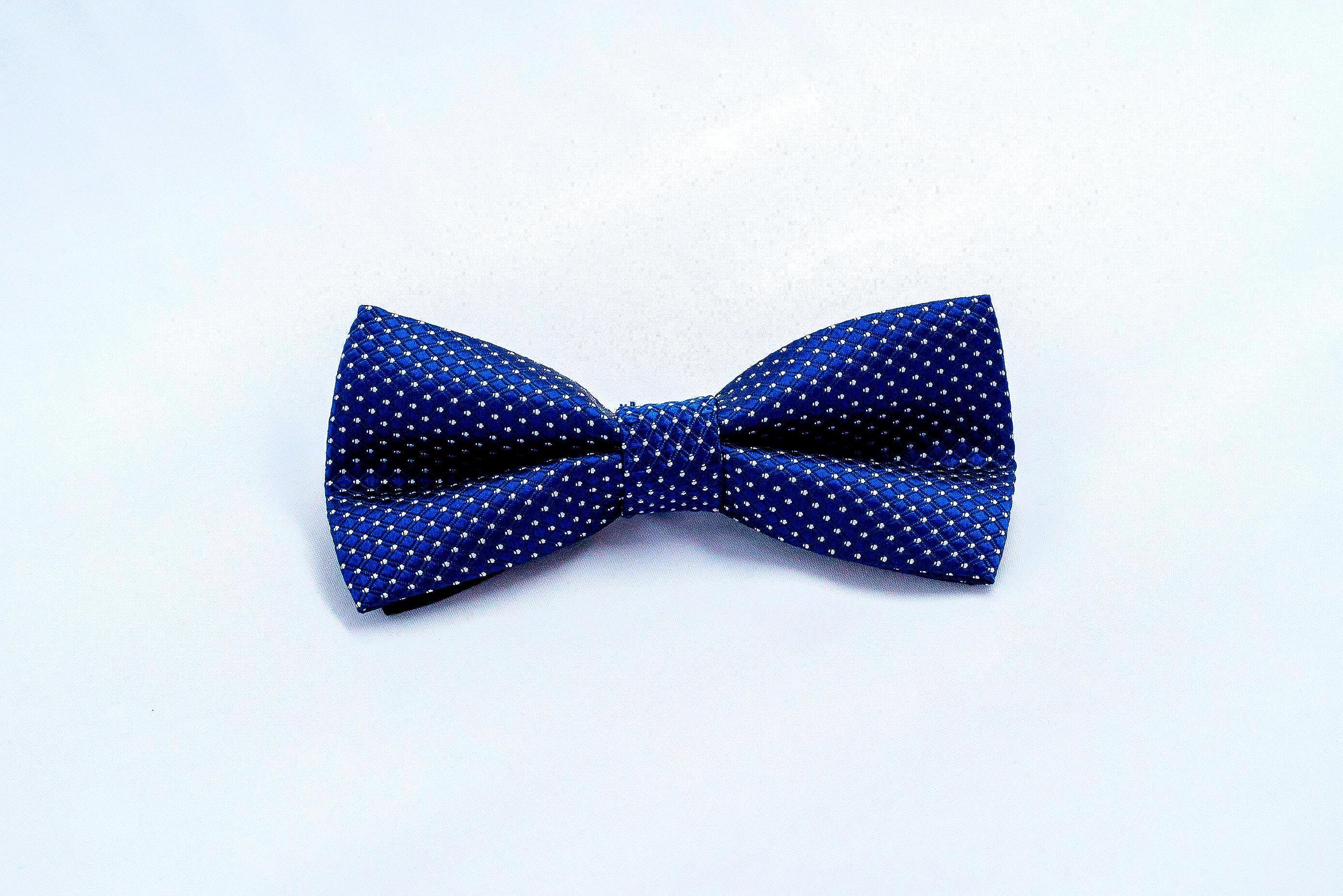 Nœud papillon soie bleu pois B.Archibald – accessoire costume chic - Roaring 20s Paris