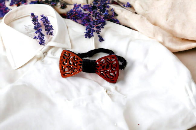 Noeud papillon bois A - accessoire mariage bohème chic costume homme - Roaring 20s Paris