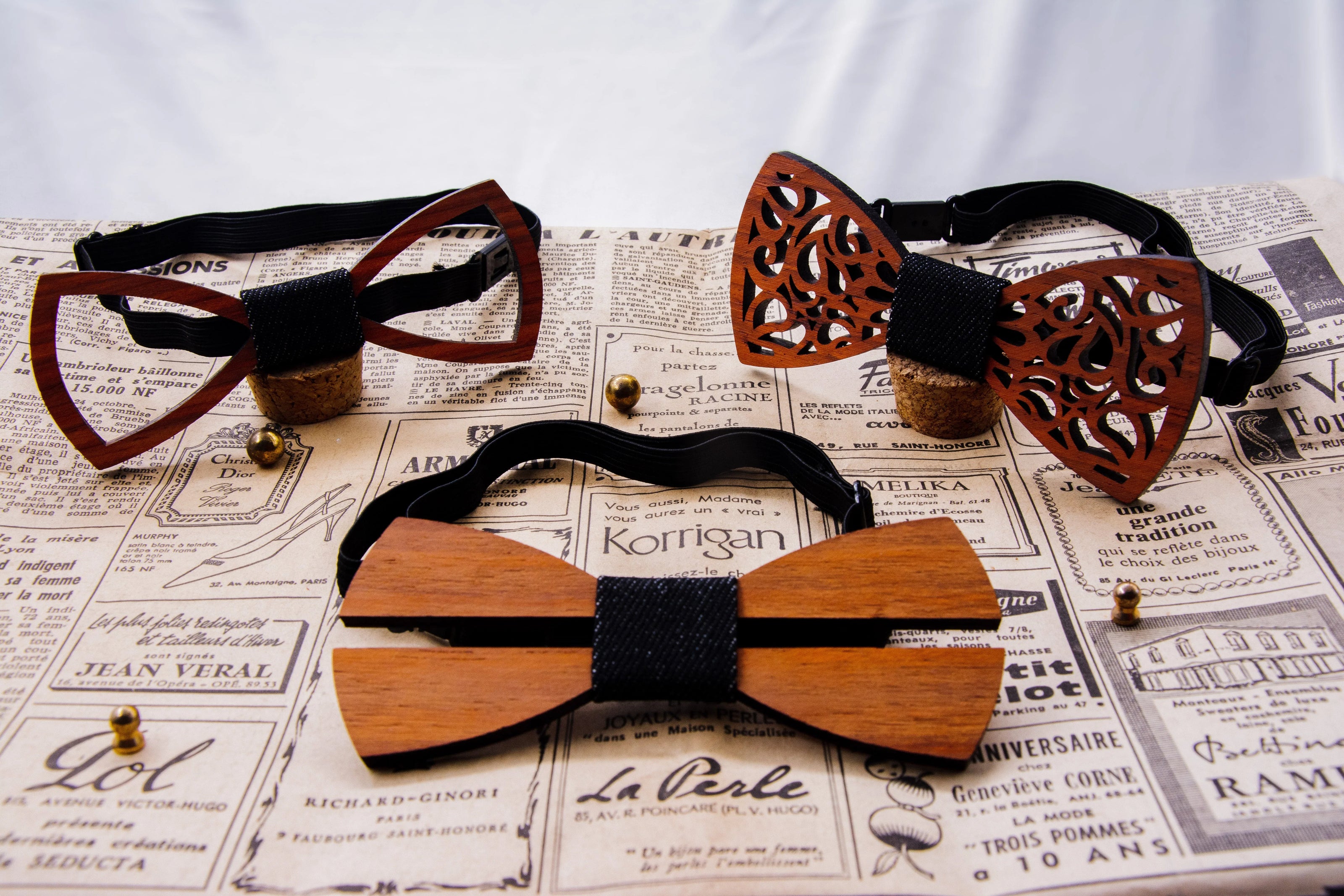 Noeud papillon bois A - accessoire mariage bohème chic costume homme - Roaring 20s Paris