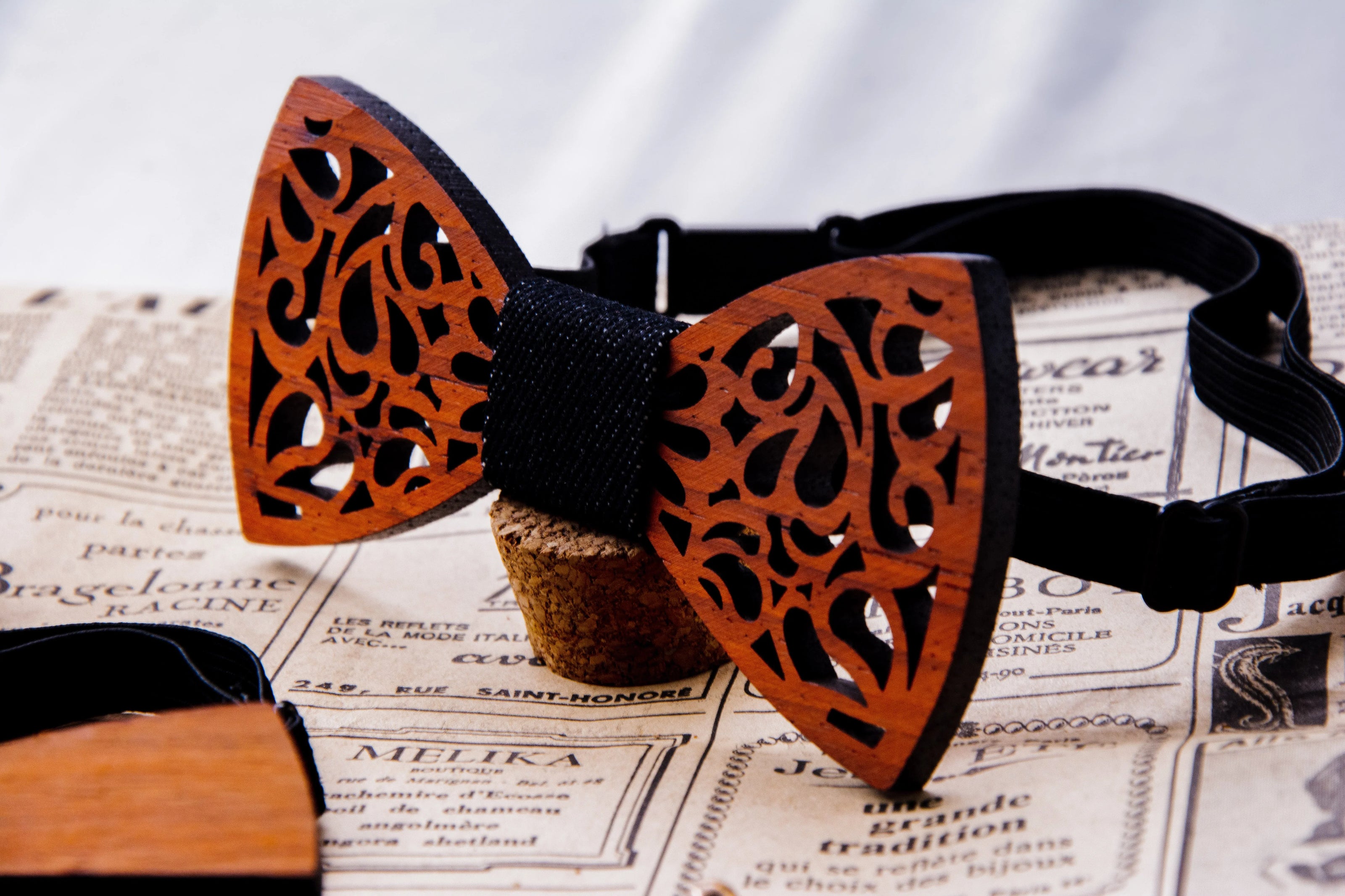 Noeud papillon bois A - accessoire mariage bohème chic costume homme - Roaring 20s Paris