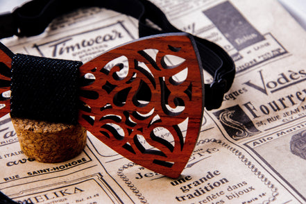 Noeud papillon bois A - accessoire mariage bohème chic costume homme - Roaring 20s Paris