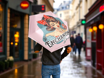 Parapluie pin-up vintage romantique, imprimé mode 1920, français - Roaring 20s Paris