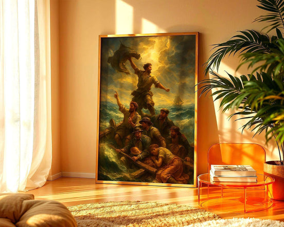 Peinture Radeau de la Méduse – affiche vintage française, déco murale k1qbj8-tb.myshopify.com affiche histoire ancienne, affiche épique histoire bateau, art maritime vintage courage, illustration naufrage héroïque, impression poster tendance, peinture bateaux marins survie, peinture française historique, peinture héroïsme marin rétro, Peinture radeau de la méduse, rétro affiche murale française, scène dramatique mer vintage, tableau homme mer désespoir, Vintage déco mur artiste