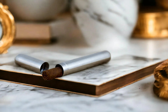 Porte cigare acier A – slim de poche gravé personnalisé nom date rétro - Roaring 20s Paris