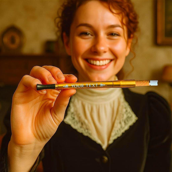 Porte cigarette or BZ – modèle slim personnalisé de poche gravé rétro - Roaring 20s Paris