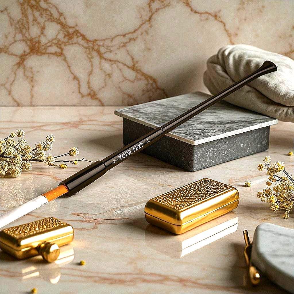 Porte cigarette personnalisé noir IB – slim de poche gravé rétro chic - Roaring 20s Paris