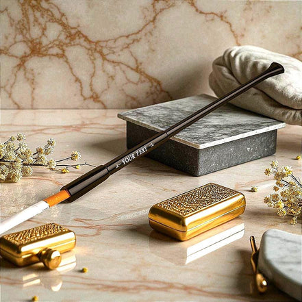 Porte cigarette personnalisé noir IB – slim de poche gravé rétro chic - Roaring 20s Paris