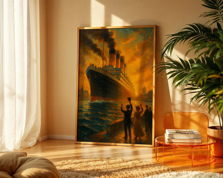 Poster art mural paquebot vintage, affiche ancienne transatlantique - Roaring 20s Paris