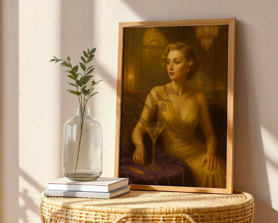 Poster martini, art mural glamour femme, affiche ancienne 1920 - Roaring 20s Paris