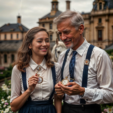 Shooting père et fille portant les produits roaring 20s Paris