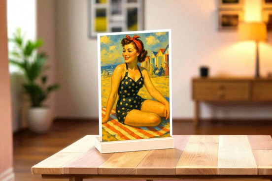 Tableau pinup femme plage style rétro, présentoir personnalisable k1qbj8-tb.myshopify.com presentoir acrylique chevet, presentoir ancien broadway, presentoir cadeau custom, presentoir cadeau original, presentoir logo custom idee, presentoir table de nuit idee, tableau amour theatre, tableau chevet vintage, tableau enfant chambre idee, tableau pinup femme, tableau table nuit mode 1920, tableau table salon francais, tableau vintage romantique