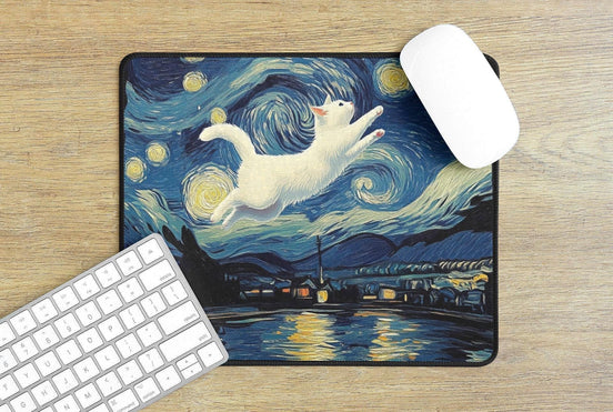 Tapis souris de bureau chat Van Gogh artistique - tapis gaming imprimé - Roaring 20s Paris