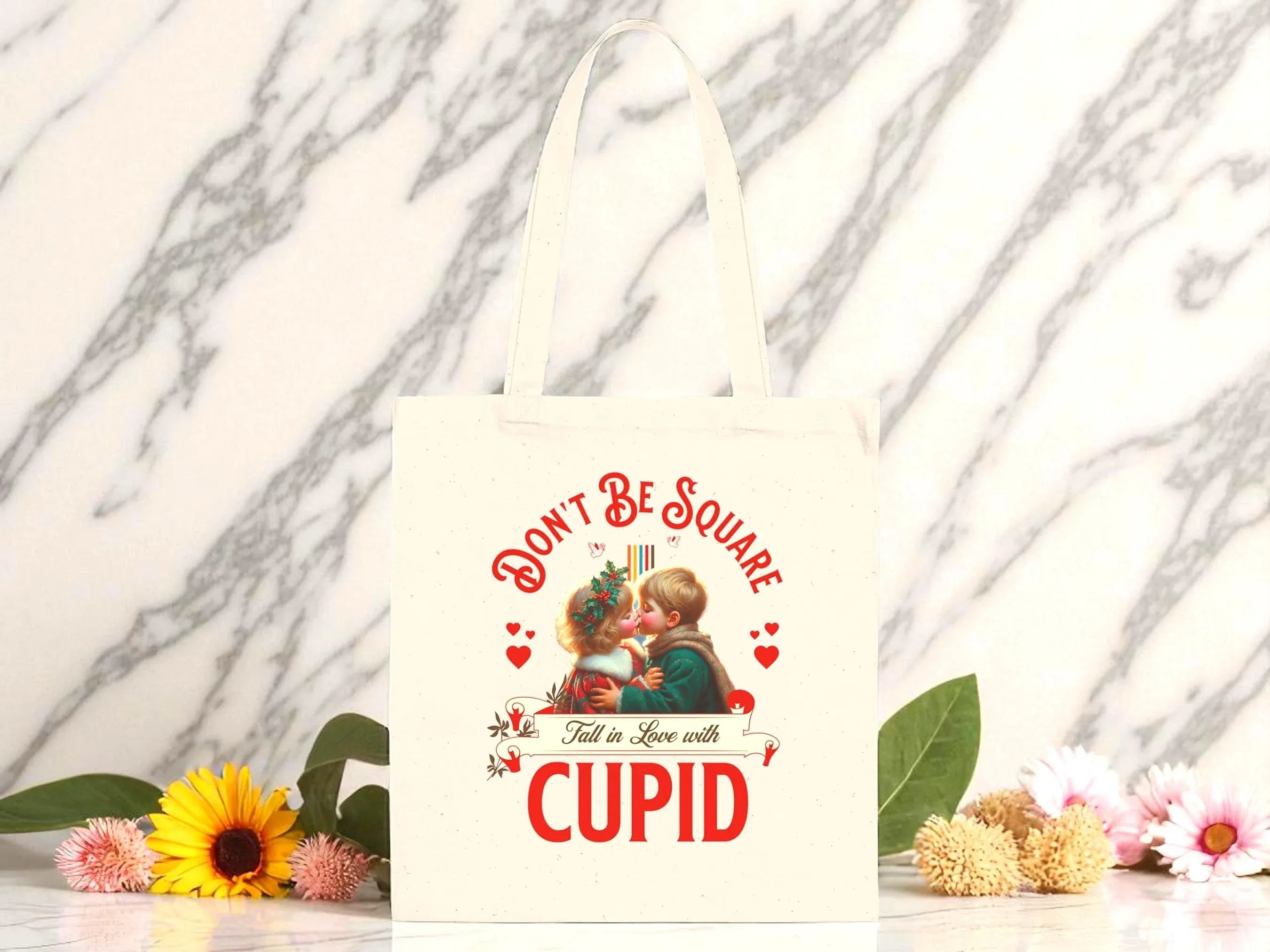 Tote bag amour enfant, vintage romantique, sac cabas en toile mode 1920 - Roaring 20s Paris