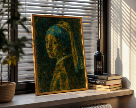 affiche cubiste femme perle peinture, poster art mural portrait - Roaring 20s Paris