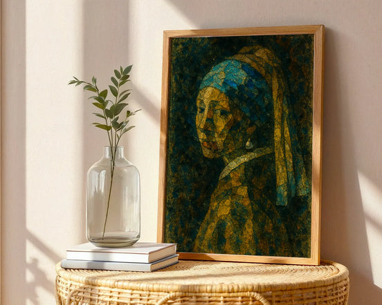 affiche cubiste femme perle peinture, poster art mural portrait - Roaring 20s Paris