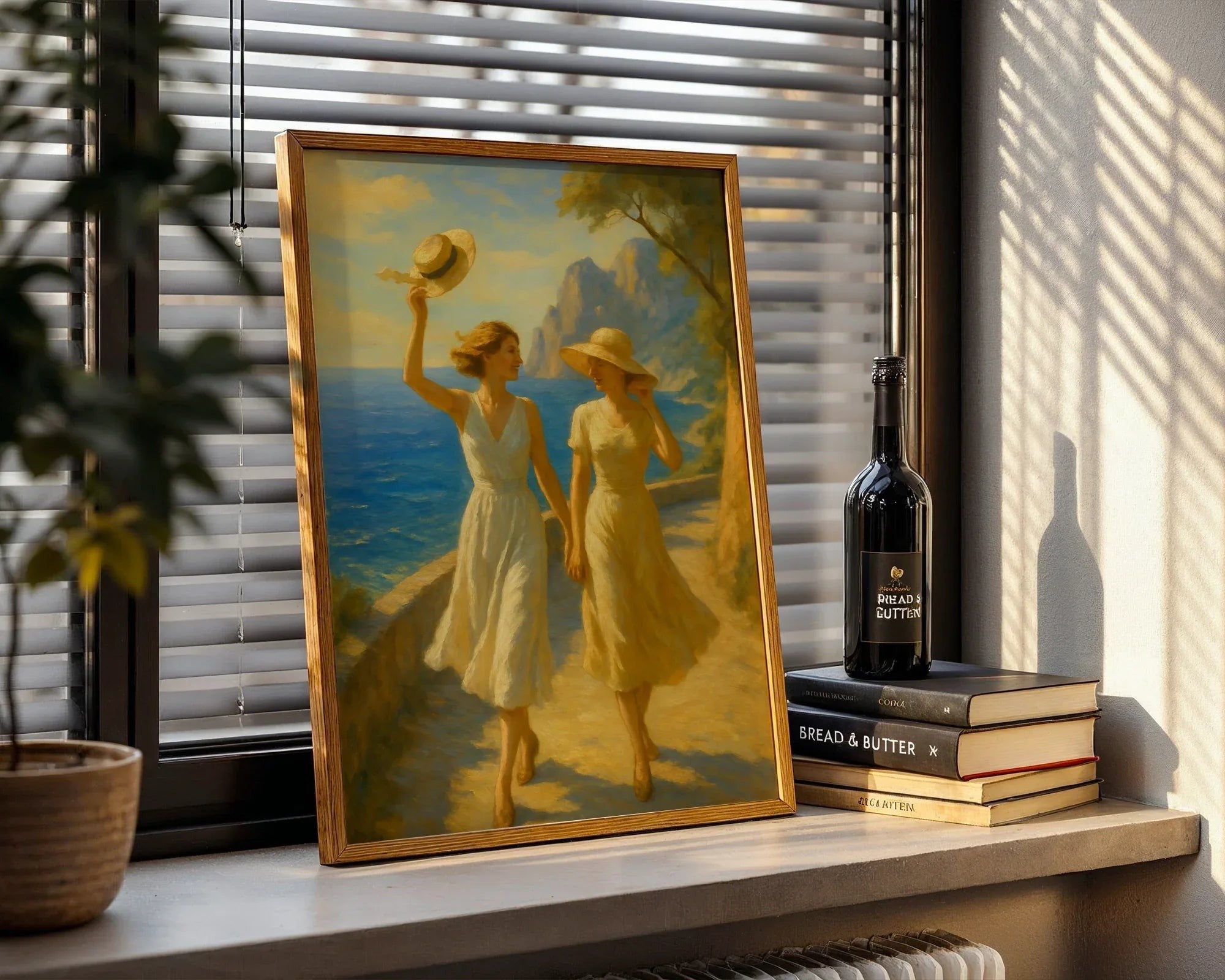 affiche vintage promenade italie bord mer, poster art mural amitié - Roaring 20s Paris