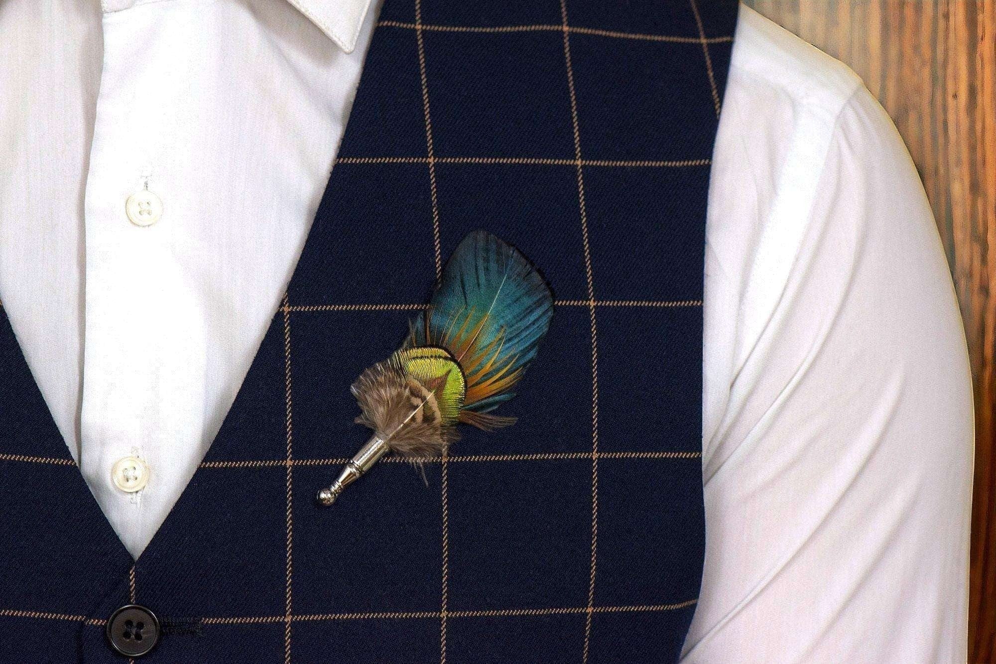 Épingle mariage témoin acier plumes J – bijou raffiné et vintage - Roaring 20s Paris