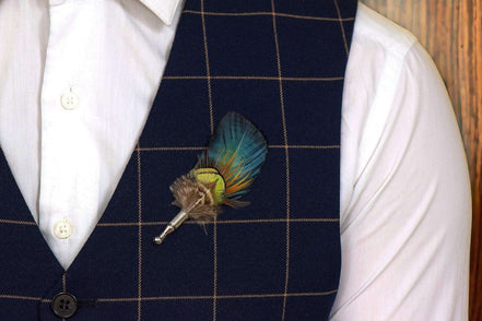 Épingle mariage témoin acier plumes J – bijou raffiné et vintage - Roaring 20s Paris