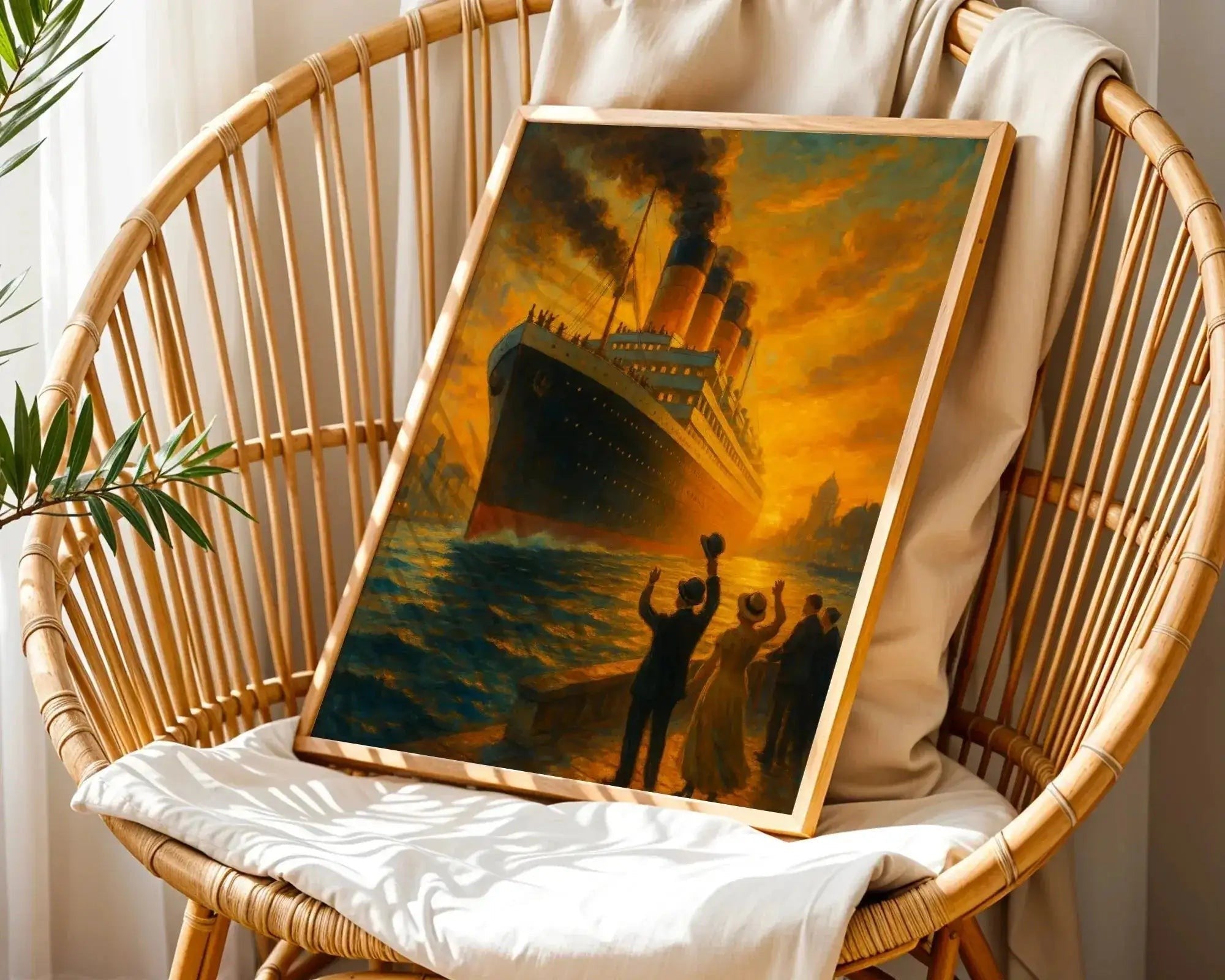 Poster art mural paquebot vintage, affiche ancienne transatlantique - Roaring 20s Paris