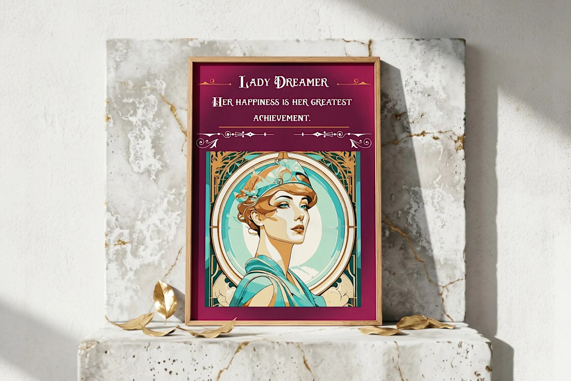Affiche Roaring 20s Paris vintage Lady Dreamer, femme indépendante, déco inspirante, art déco