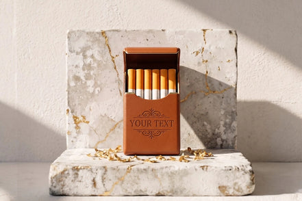 Roaring 20s Paris étui à cigarettes en cuir marron personnalisé, modèle poche vintage élégant.