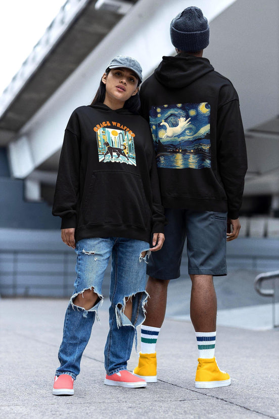 sweatshirt chat capuche personnalisé, pull custom, capuche original - Roaring 20s Paris