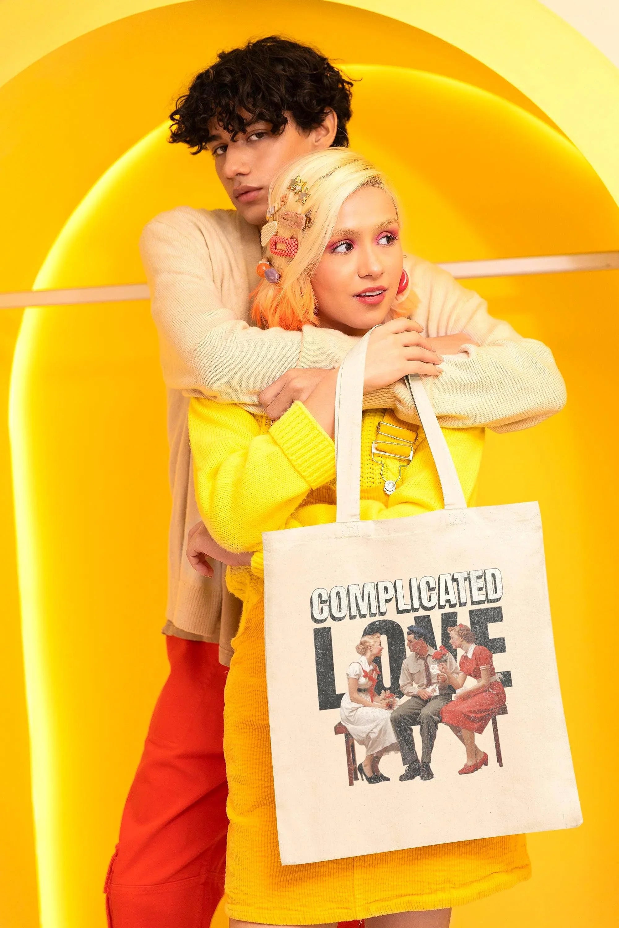 tote bag amour trouple, tote bag bohème moderne personnalisable - Roaring 20s Paris