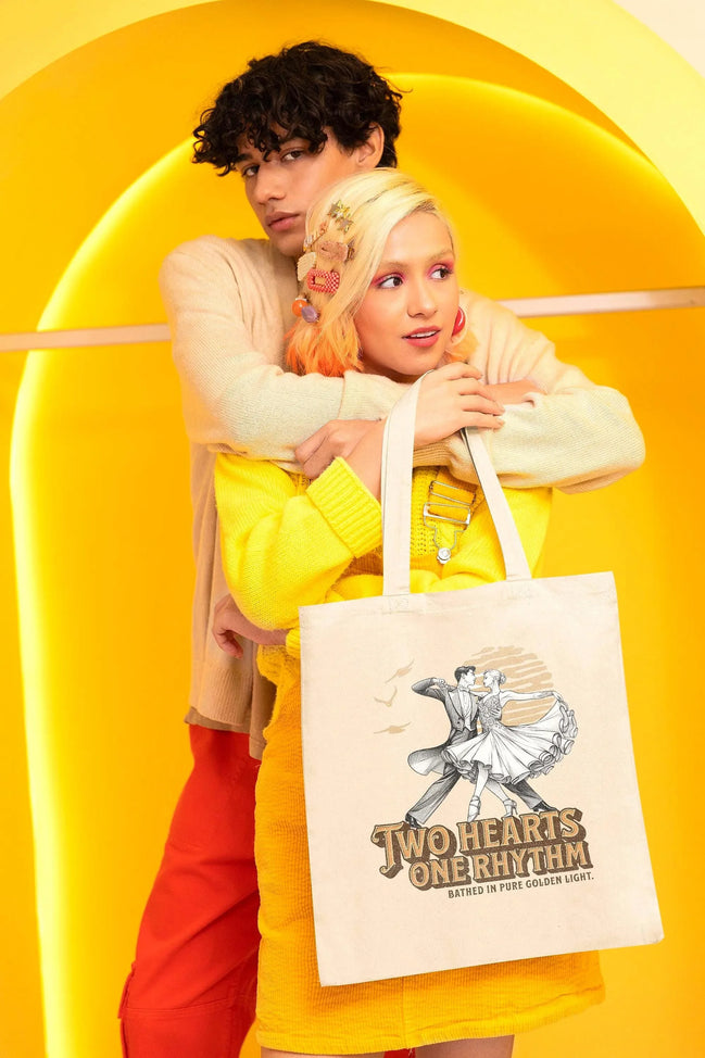 tote bag vintage romantique valse, sac cabas en toile mode 1920 couple - Roaring 20s Paris