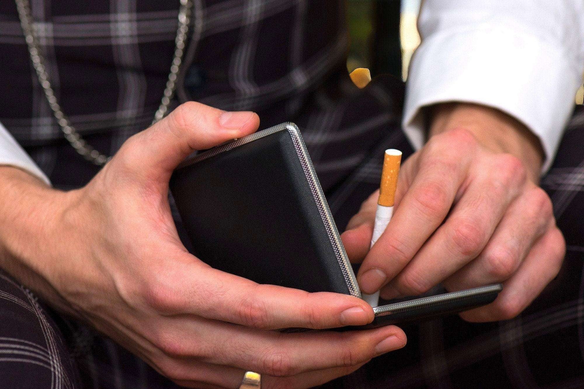 Étui cigarette noir AF – de poche personnalisé, cadeau 30 ans chic - Roaring 20s Paris