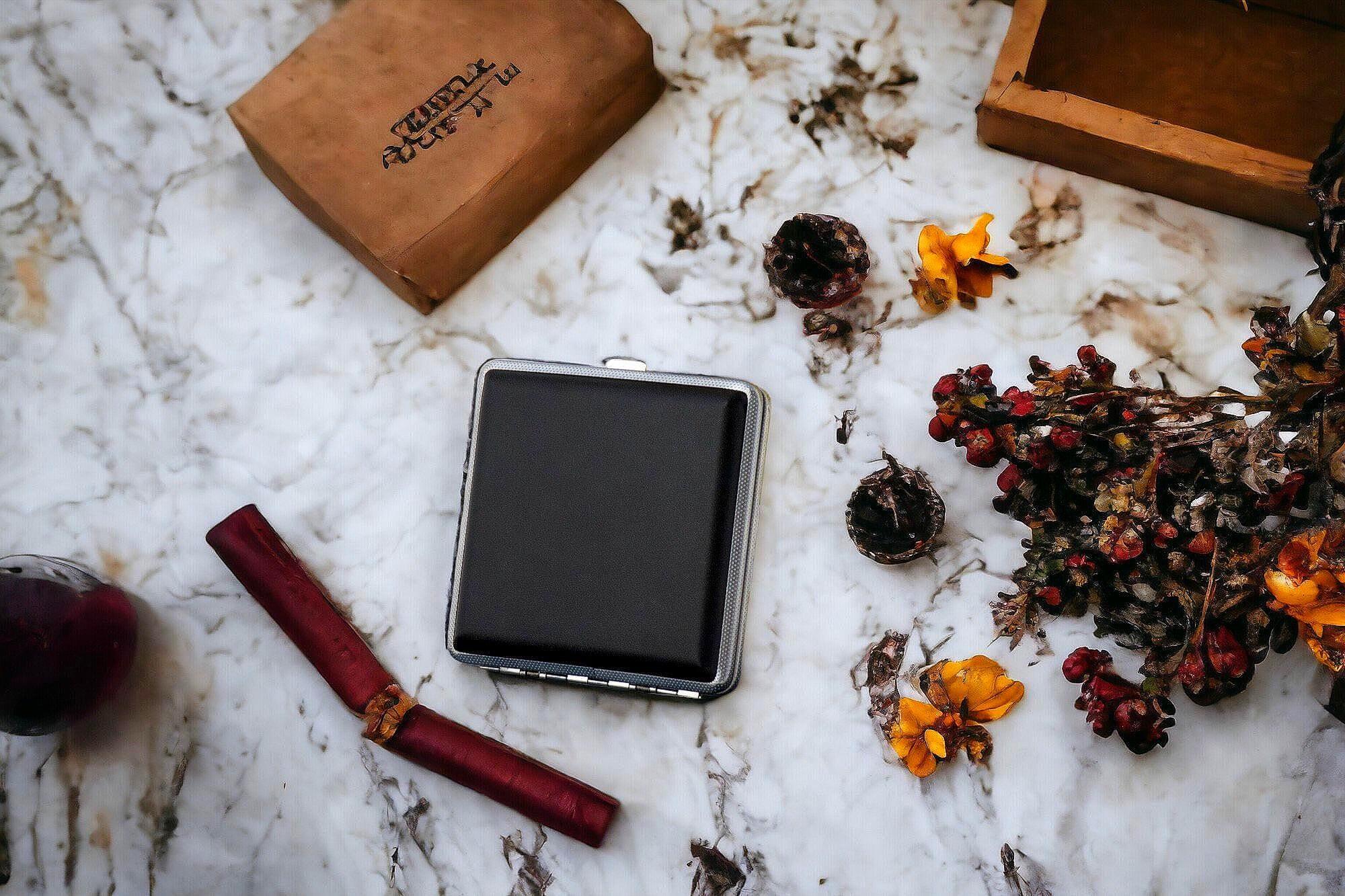 Étui cigarette noir AF – de poche personnalisé, cadeau 30 ans chic - Roaring 20s Paris